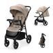 Прогулянкова коляска Kinderkraft Trig 3 Tray Beige (KSTRIG03BEG000T) з підносом, легке складання однією рукою, колеса поворотні з фіксацією, амортизація
