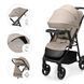 Прогулянкова коляска Kinderkraft Trig 3 Tray Beige (KSTRIG03BEG000T) з підносом, легке складання однією рукою, колеса поворотні з фіксацією, амортизація