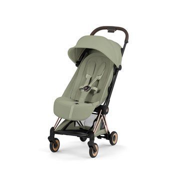 Прогулочная коляска Cybex Coya Style Sage Green Rosegold Frame в самолет, стандарт ручной клади IATA, ультракомпактная