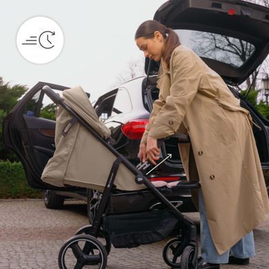 Прогулянкова коляска Kinderkraft Trig 3 Tray Grey (KSTRIG03GRY000T) з підносом, легке складання однією рукою, колеса поворотні з фіксацією, амортизація