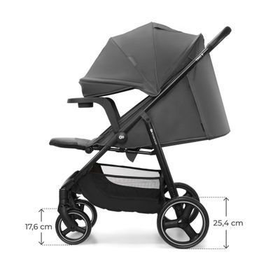 Прогулянкова коляска Kinderkraft Trig 3 Tray Grey (KSTRIG03GRY000T) з підносом, легке складання однією рукою, колеса поворотні з фіксацією, амортизація