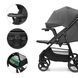 Прогулянкова коляска Kinderkraft Trig 3 Tray Grey (KSTRIG03GRY000T) з підносом, легке складання однією рукою, колеса поворотні з фіксацією, амортизація