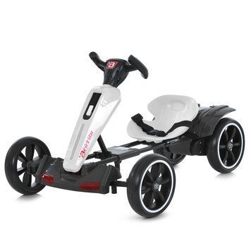 Дитячий електрокарт Bambi Racer M 6277EBR-1 білий з регульованим сидінням, компактне складання, пульт керування