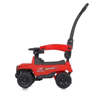 Каталка-толокар Bambi Racer M 4845-3 "Джип" красный с отцовской ручкой, передние фары со светом, багажник под сиденьем