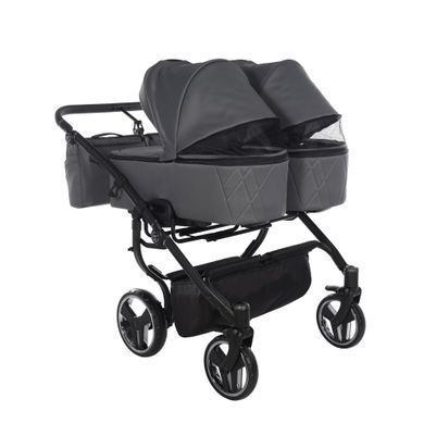 Универсальная коляска 2 в 1 для двойни Junama V3 Duo 02 Graphite