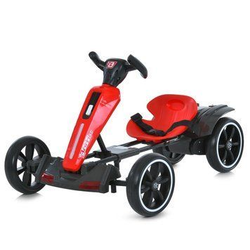 Дитячий електрокарт Bambi Racer M 6277EBR-3 червоний з регульованим сидінням, компактне складання, пульт керування