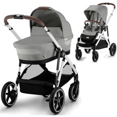 Универсальная коляска 2 в 1 для двойни или погоды Cybex Gazelle S SLV Stone Grey 2025