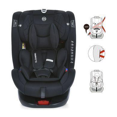 Автокресло El Camino Everest ME 1114 Black ISOFIX, Top Tether и вкладыш для новорожденных