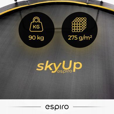 Батут дитячий ESPIRO SKY UP 244 см чорно-зелений металева рама з оцинкованих сталевих труб, сітка