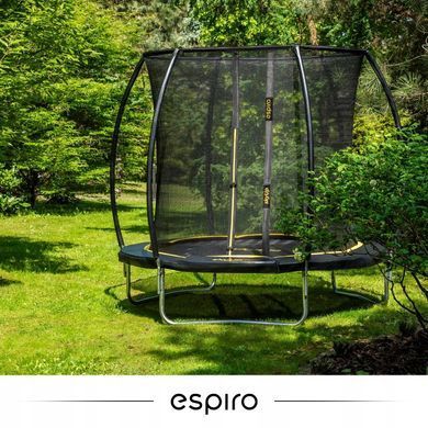 Батут дитячий ESPIRO SKY UP 244 см чорно-зелений металева рама з оцинкованих сталевих труб, сітка