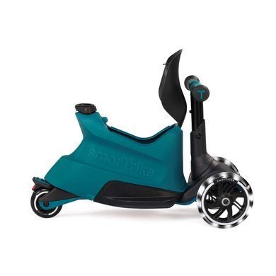 Самокат-трансформер для детей 4в1 smarTrike Xtend Ride-on Teal с родительской ручкой, большие колеса со светодиодной подсветкой, система Xtend