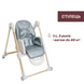 Стільчик для годування Chicco Polly Armonia Gray-Beige з колесами для переміщення, компактне складання, 3 рівні нахилу спинки