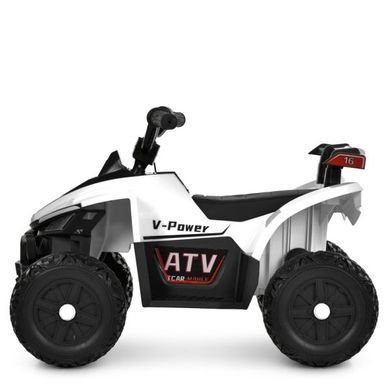 Детский электрический квадроцикл Bambi Racer M 6378EL-1 белый передние фары со светом, MP3, Bluetooth, колеса EVA