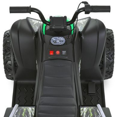 Дитячий квадроцикл на акумуляторі Bambi Racer M 6283EL-5 чорно-зелений передні та задні фари зі світлом, 2 мотори, педаль-гальмо
