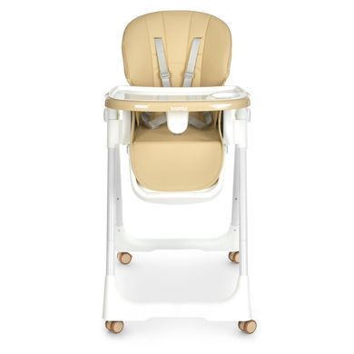 Стільчик для годування BAMBI M 5673 Beige зі знімним чохлом з екошкіри, 3 положення спинки, регулювання глибини столика