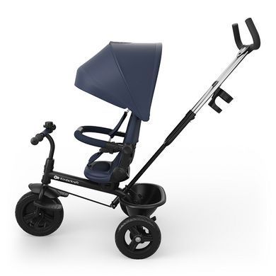 Трехколесный велосипед 6в1 Kinderkraft Aston 2 Plus Navy (KRASTO02NAVPL00) спинка с оборотом на 360 и регулировкой наклона, родительская ручка, вентиляция AIR FLOW