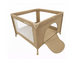 Детский квадратный манеж VELANO Cubo beige с 2 колесами и боковым входом на молнии
