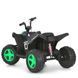 Дитячий квадроцикл на акумуляторі Bambi Racer M 6283EL-5 чорно-зелений передні та задні фари зі світлом, 2 мотори, педаль-гальмо