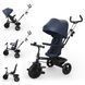 Триколісний велосипед 6в1 Kinderkraft Aston 2 Plus Navy (KRASTO02NAVPL00) спинка з обертом на 360 і регулюванням нахилу, батьківська ручка, вентиляція AIR FLOW