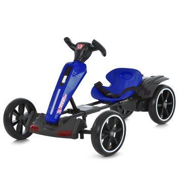 Дитячий електрокарт Bambi Racer M 6277EBR-4 синій з регульованим сидінням, компактне складання, пульт керування