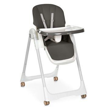Стульчик для кормления BAMBI M 5673 Gray со съемным чехлом из экокожи, 3 положения спинки, регулировка глубины столика