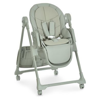Стільчик для годування El Camino CRYSTAL ME 1037 Nude Green з регулюванням спинки та підніжки, екошкіра