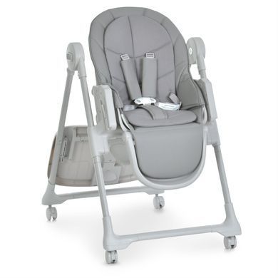 Стільчик для годування El Camino CRYSTAL ME 1037 Nude Gray з регулюванням спинки та підніжки, екошкіра
