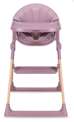 Стільчик для годування MoMi KALA Pink сидіння з еко-шкіри, 2 положення для підставки для ніг і підноса, компактне складання
