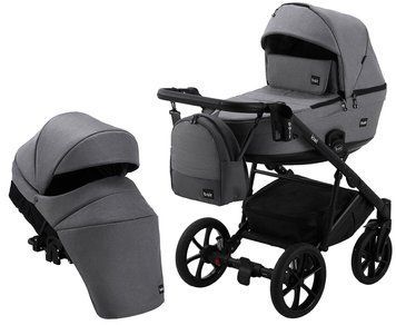 Коляска 2 в 1 Bair Kiwi Soft BKS-218 сірий - графіт (шкіра)