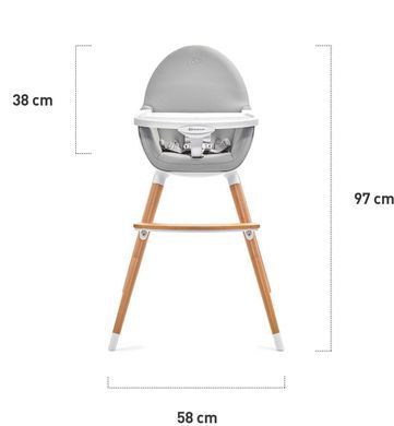 Стільчик для годування 2 в 1 Kinderkraft Fini Gray Leg (KKKFINIGRYLEG0)