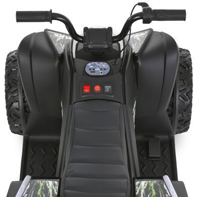 Дитячий квадроцикл на акумуляторі Bambi Racer M 6283EL-1-2 біло-чорний передні та задні фари зі світлом, 2 мотори, педаль-гальмо