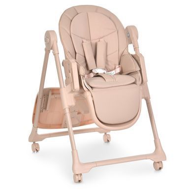 Стульчик для кормления El Camino CRYSTAL ME 1037 Nude Pink с регулировкой спинки и подножки, экокожа