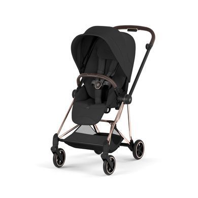 Текстиль для прогулочного блока Cybex Mios Style Collection Sepia Black с регулируемым капюшоном XXL, вентиляция спинки, ремни безопасности One Pull