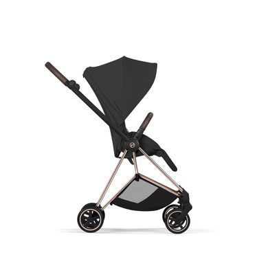 Текстиль для прогулочного блока Cybex Mios Style Collection Sepia Black с регулируемым капюшоном XXL, вентиляция спинки, ремни безопасности One Pull