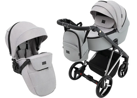 Коляска 2 в 1 Adamex Blanc Special Edidion PS-586 сіра