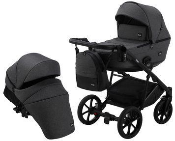 Коляска 2 в 1 Bair Kiwi Soft BKS-219 графіт - графіт (шкіра)