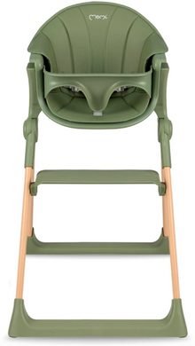 Стульчик для кормления MoMi KALA Green сидение из эко-кожи, 2 положения для подставки для ног и подноса, компактная сборка.
