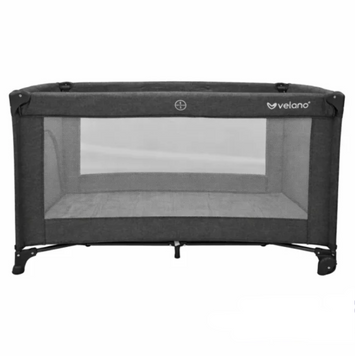 Манеж детский VELANO Flexi grey сетчатые боковины, вход на молнии, 2 колеса