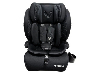 Автокресло VELANO Flexo i-Size ISOFIX и Top Tether black с подстаканником в комплекте, съемный чехол, защита от бокового удара, одновременное регулирование подголовника и плечевых ремней