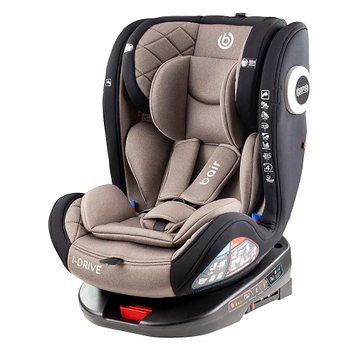 Автокрісло поворотне Bair i-Drive 360 Isofix BG-03 Greige з додатковим бічним захистом, 3 положення нахилу спинки