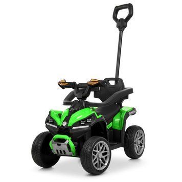 Дитячий електричний квадроцикл-толокар 3в1 Bambi Racer M 6427EBLR-5 зелений з батьківською ручкою, передні фари зі світлом, пульт дистанційного керування