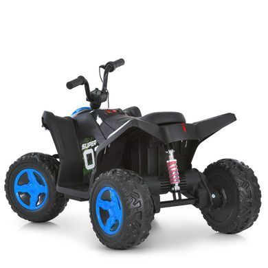 Дитячий квадроцикл на акумуляторі Bambi Racer M 6283EL-4 синьо-чорний передні та задні фари зі світлом, 2 мотори, педаль-гальмо