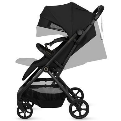 Прогулянкова коляска Lionelo TANSI BLACK ONYX з просторим спальним місцем, амортизація коліс, складання однією рукою