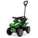 Дитячий електричний квадроцикл-толокар 3в1 Bambi Racer M 6427EBLR-5 зелений з батьківською ручкою, передні фари зі світлом, пульт дистанційного керування