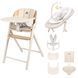 Стільчик для годування 3в1 Carrello Tenero CRL-9507 Olympus Beige Wooden з функцією шезлонга для новонароджених, 6 рівнів регулювання підніжки та сидіння, захист від сповзання