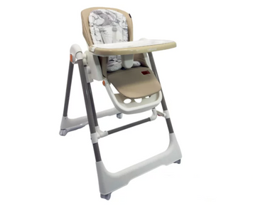 Стульчик-качалка для кормления 2в1 VELANO Nomi beige с регулировкой спинки и высоты, чехол экокожа