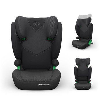 Автокресло Kinderkraft Junior Fix 2 Plus i-Size Black (KCJUFI20BLKPL0N) с обивкой AIR FLOW, крепление ISOFIX, боковая защита SPS, H-GUARD