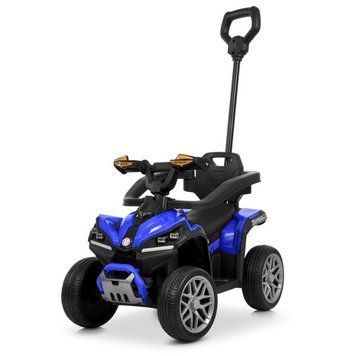 Дитячий електричний квадроцикл-толокар 3в1 Bambi Racer M 6427EBLR-4 синій з батьківською ручкою, передні фари зі світлом, пульт дистанційного керування