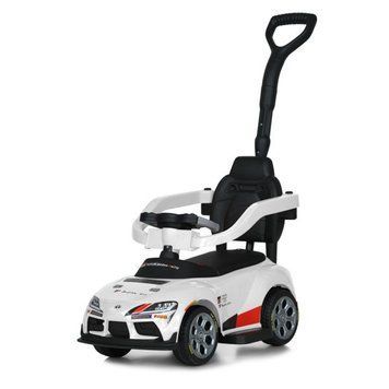 Каталка-толокар Bambi Racer M 6129EL-1 біла з батьківською ручкою, музика, на батарейках, фари зі світлом