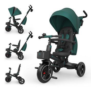 Трехколесный велосипед для детей 6в1 Kinderkraft Spinstep 2 Plus Green (KRSPST02GREPL00) трансформер, оборот на 360, регулировка спинки
